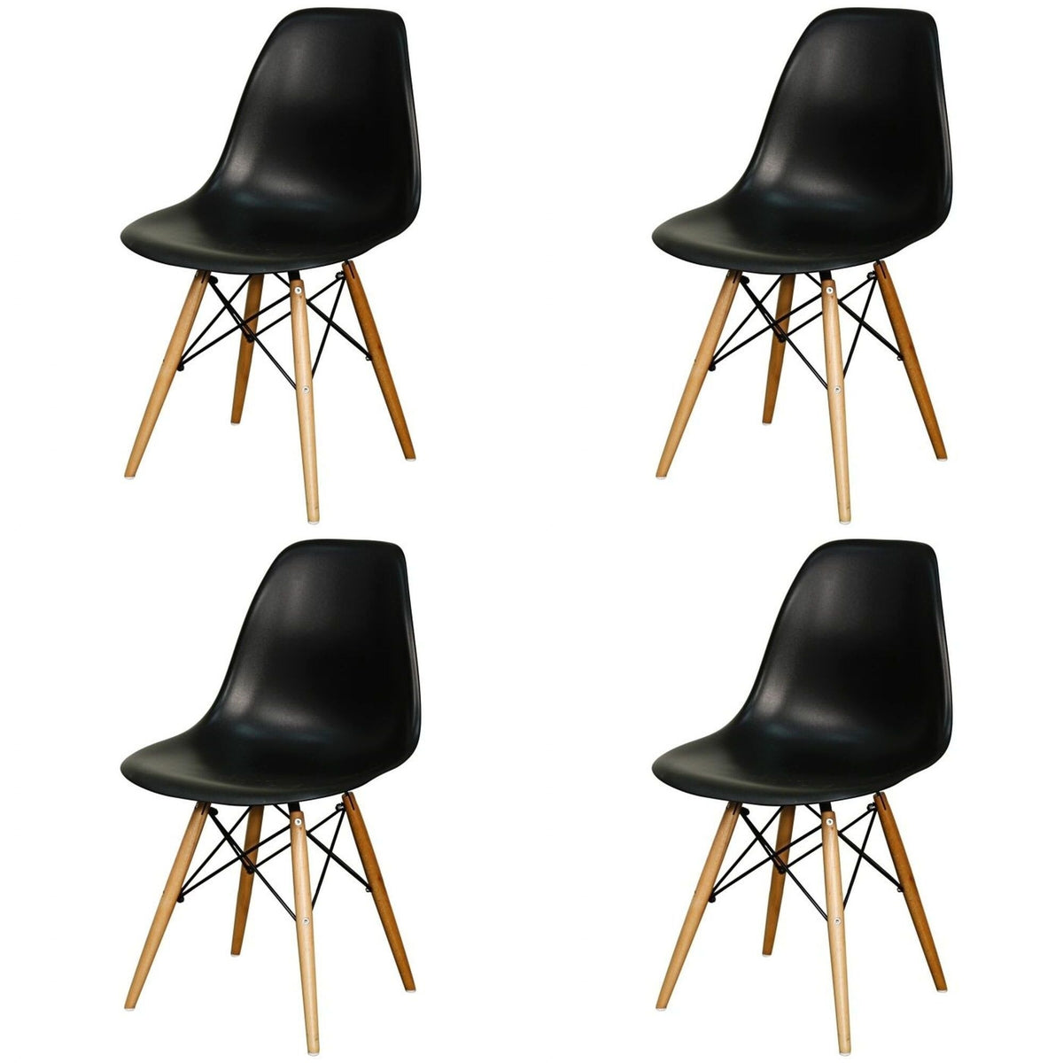 Blue Kids Chair with Wood Legs Set of 4 S936207