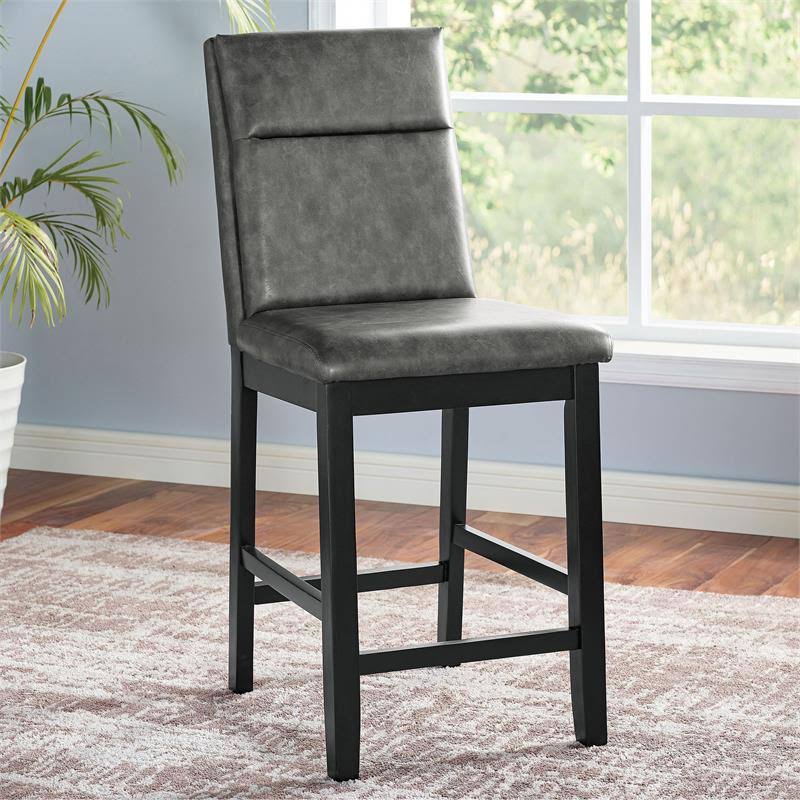 Gray Wood Counter Height Dining Chair (Set of 2) D8252