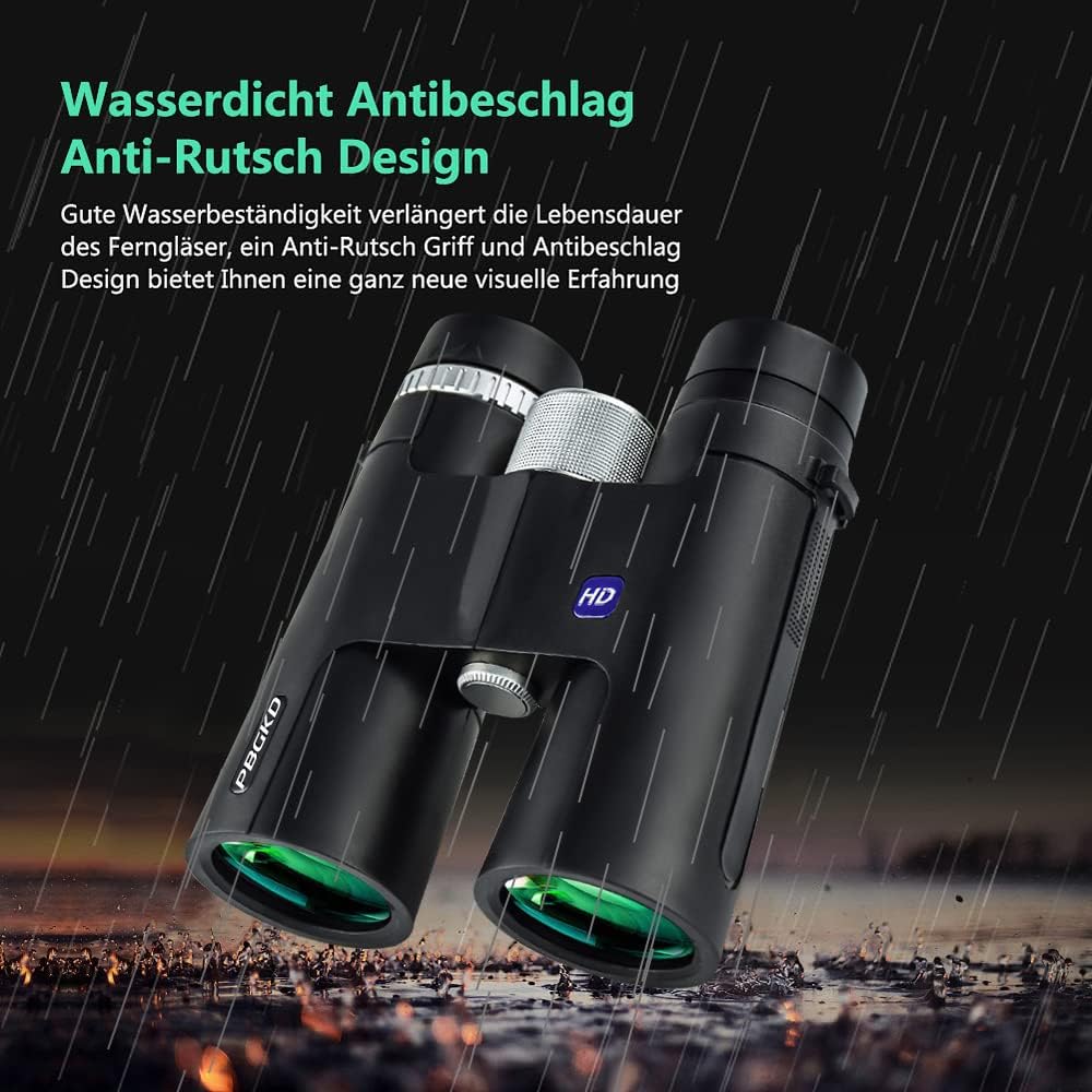 12x42 HD Roof Prism Waterproof Binoculars with Tripod Carrying Case Mobile Phone Clip Pack of 2 E256
