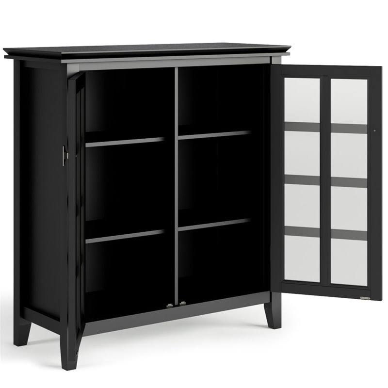 Solid Wood Storage Cabinet in Black H67655