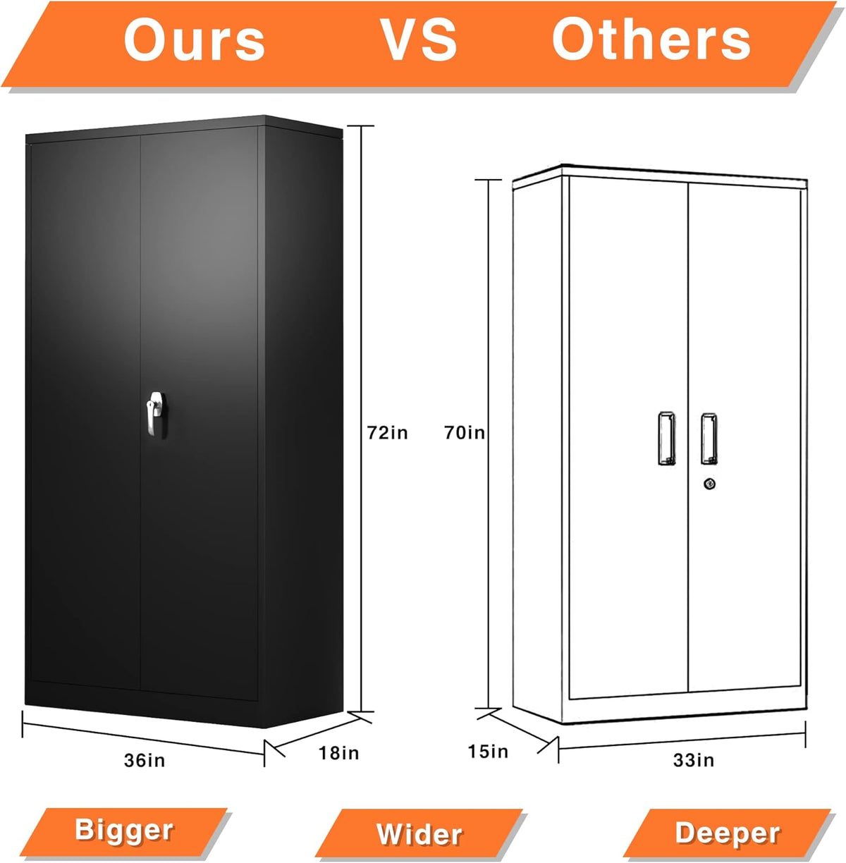 72'' Metal Storage Cabinet with 4 Adjustable Shelves D947112