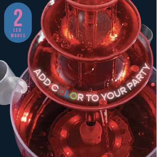 1.5 Gal 3 Tier Drink Fountain with LED Base and 4 Reusable Cups C59279