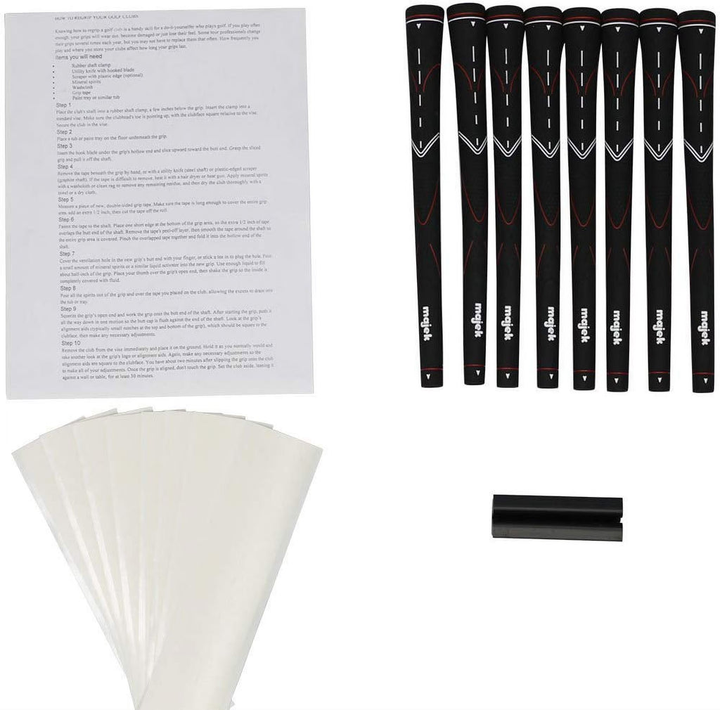 Midsize Black Golf Grips Kit with Grip Tape and Clamp F995