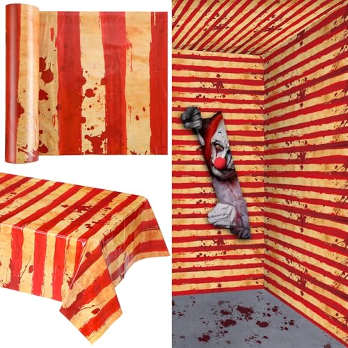 200 FT Red and White Striped Tablecloth Roll H19060