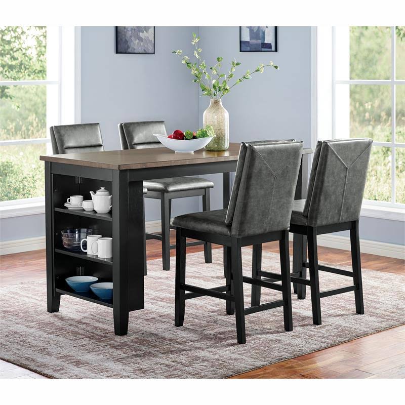 Gray Wood Counter Height Dining Chair (Set of 2) D8252
