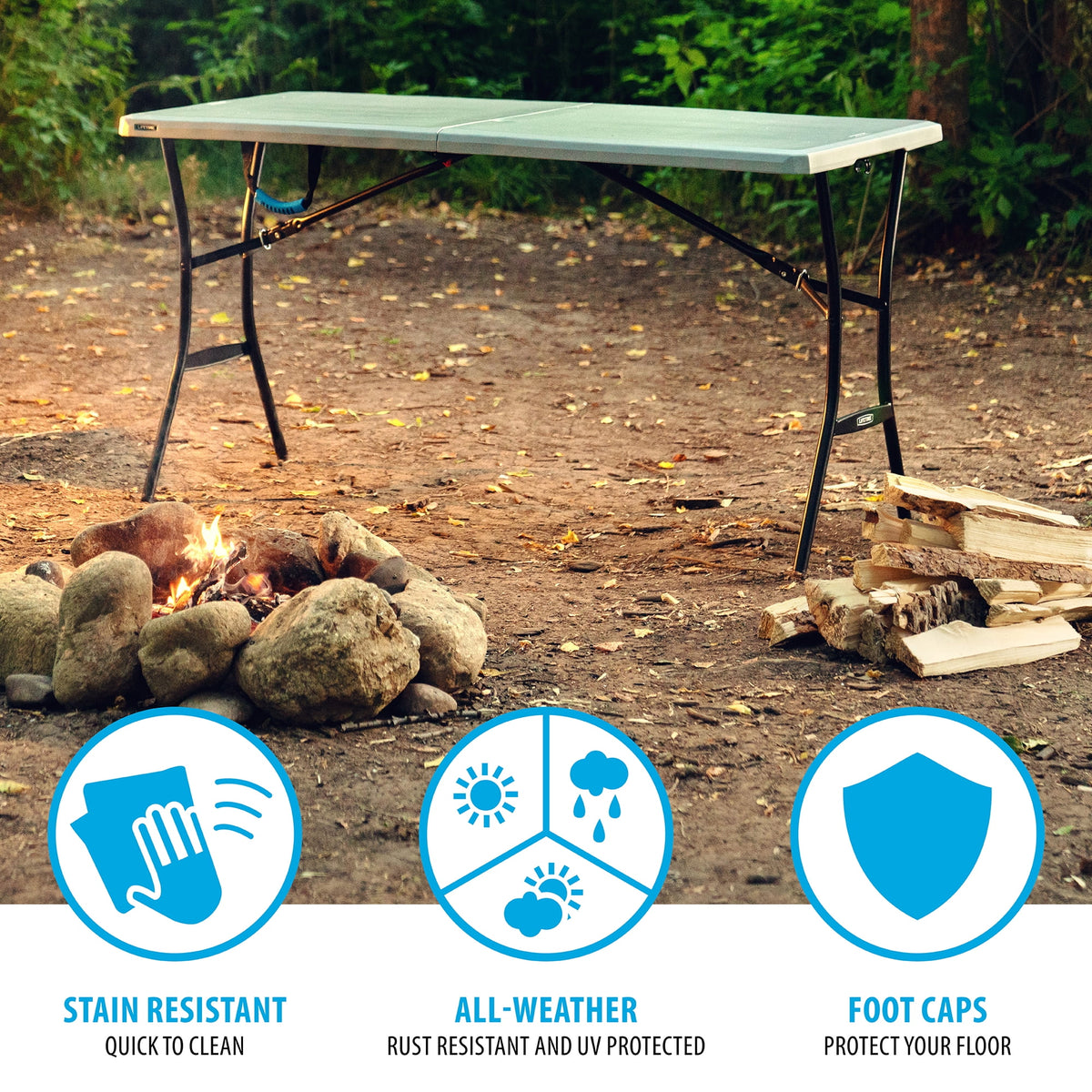 5 Foot Rectangle Fold-in-Half Table P15097