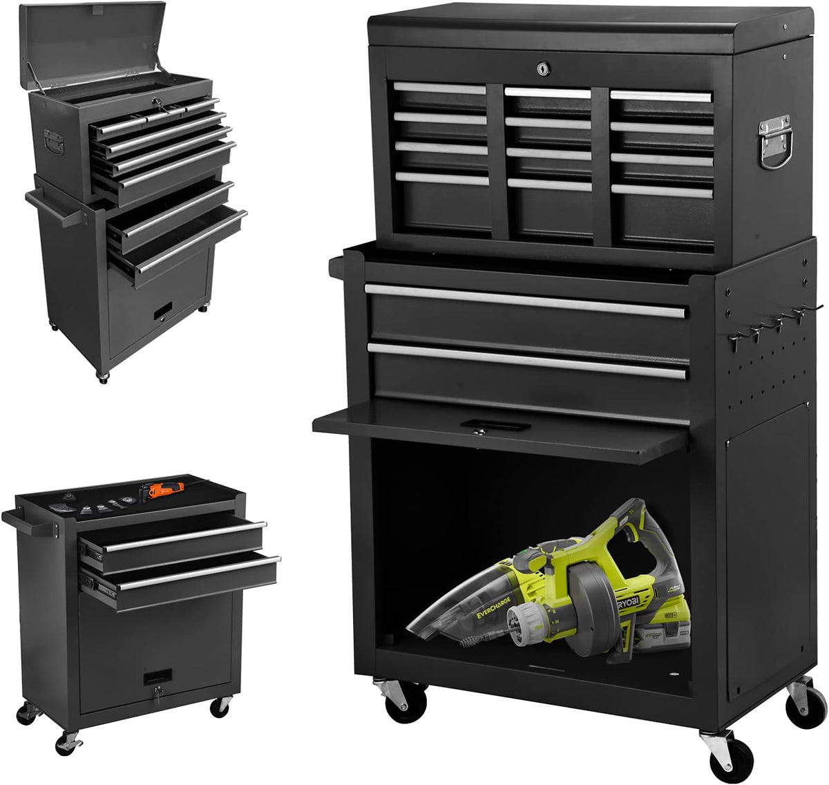Black 8 Drawer Rolling Tool Chest with Lock T689827