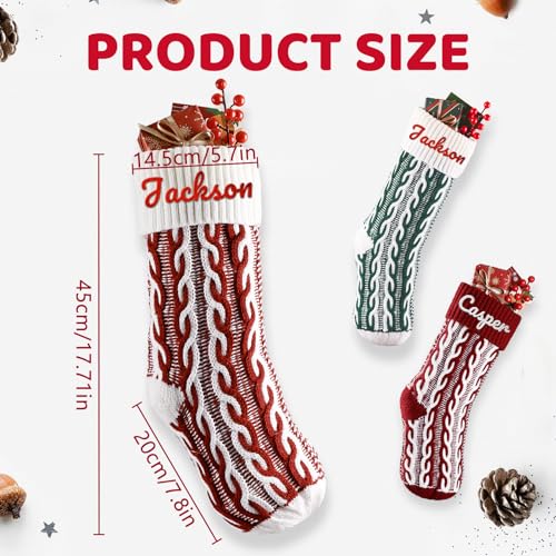 18.5'' Burlap Plaid Christmas Stockings 1-Pack L140