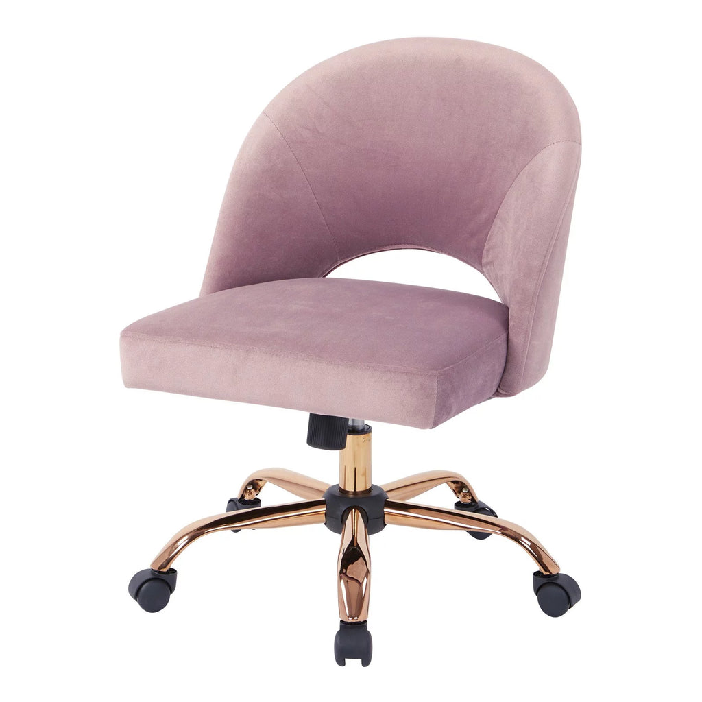 Lavender Fabric Office Chair with Rose Gold Base Z9982