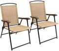 Beige Set of 2 Folding Sling Chair Z445