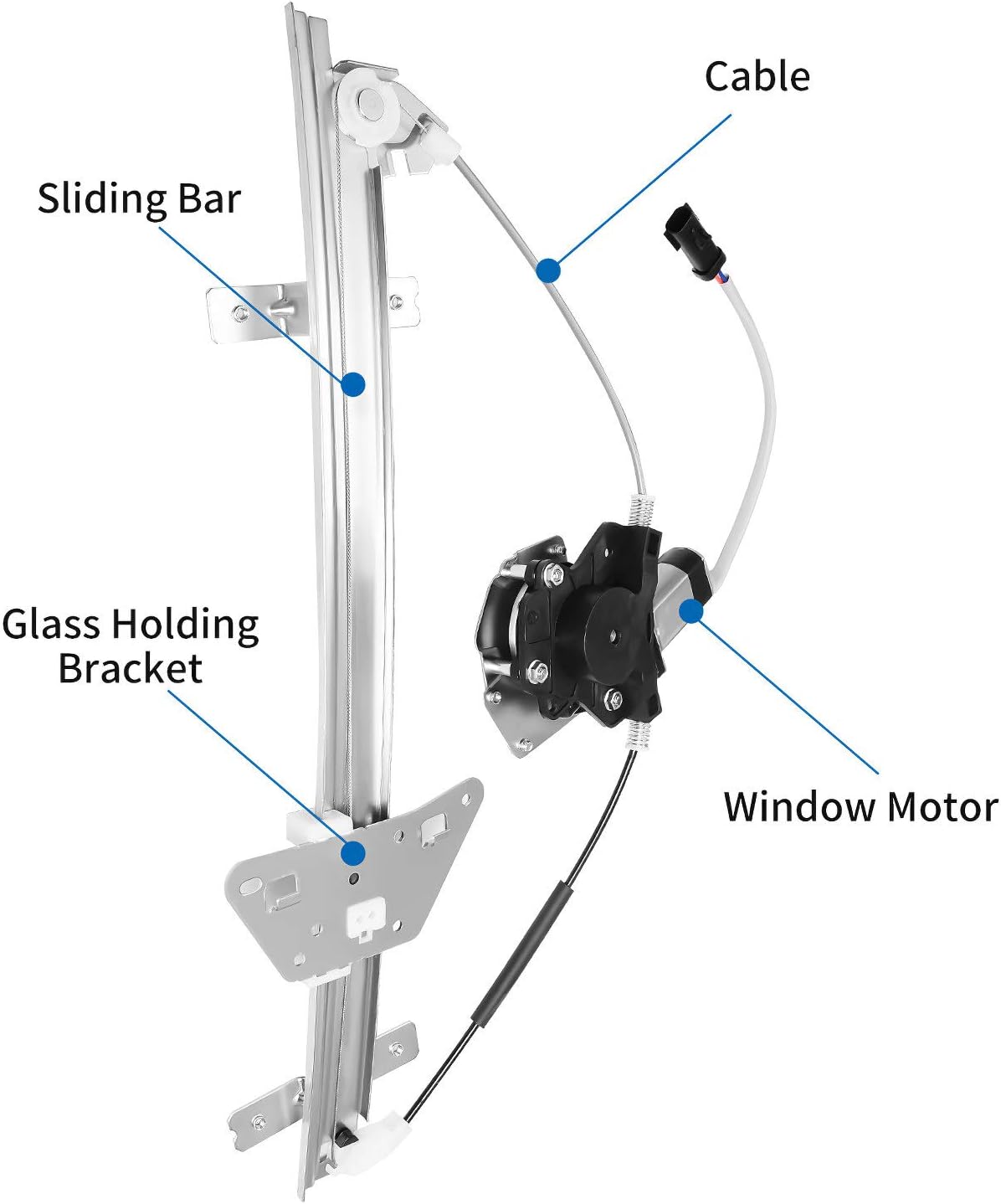 Power Window Regulator with Motor for Rear Right Side, Pack of 2 S510
