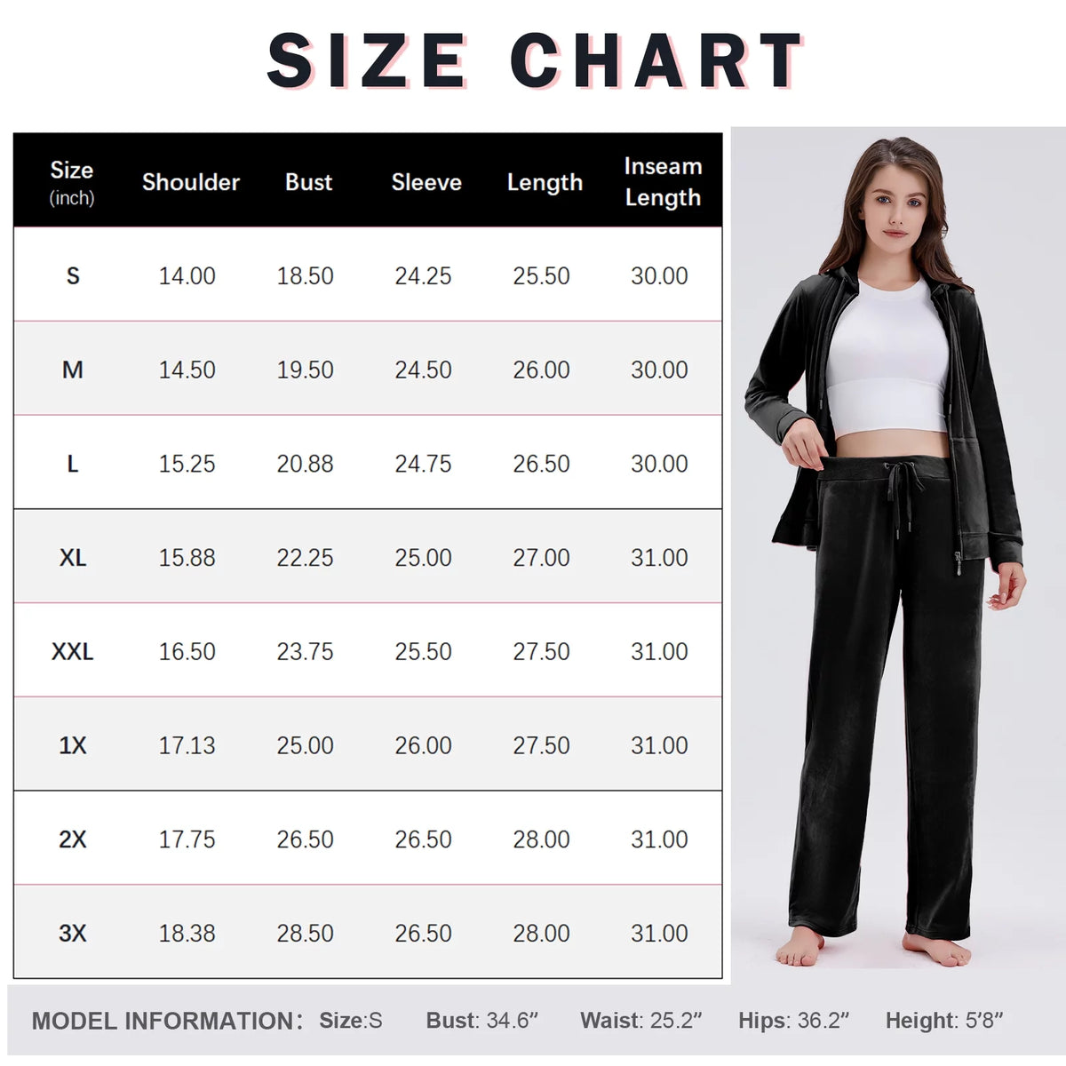Black Velour 2 Piece Hoodie and Sweatpants Set B506