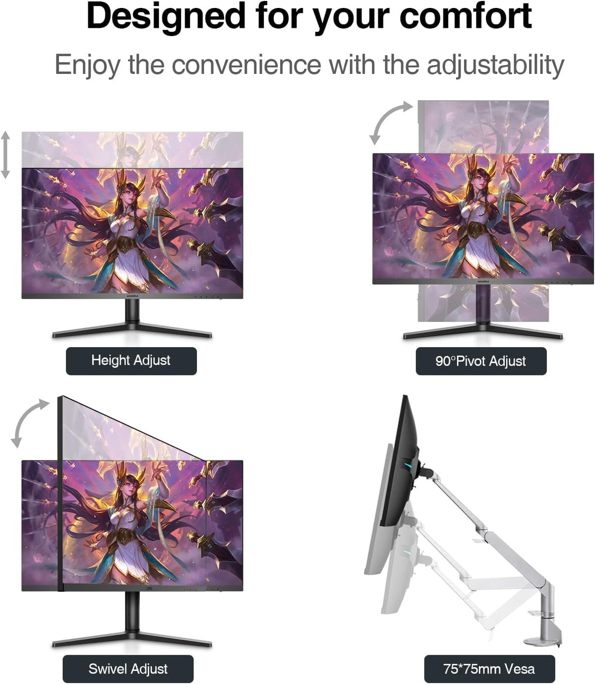 27 inch FHD 165Hz IPS Gaming Monitor with Adjustable Stand J298135