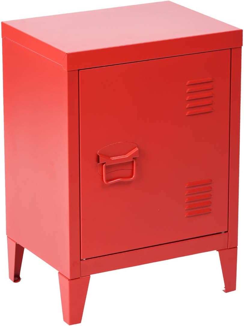 Black Metal Storage Cabinet Nightstand S6096