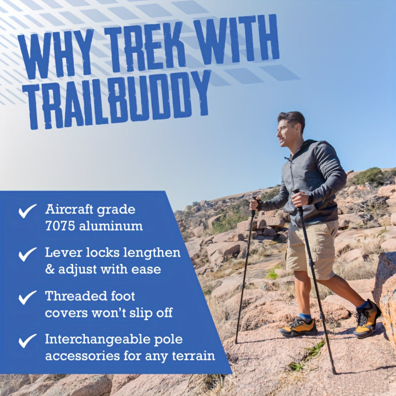Adjustable Folding Trekking Pole With T Handles I924