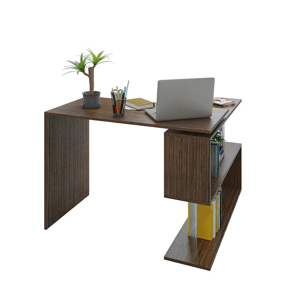 Brown L-shaped Computer Desk 170x74x50 Cm G4688
