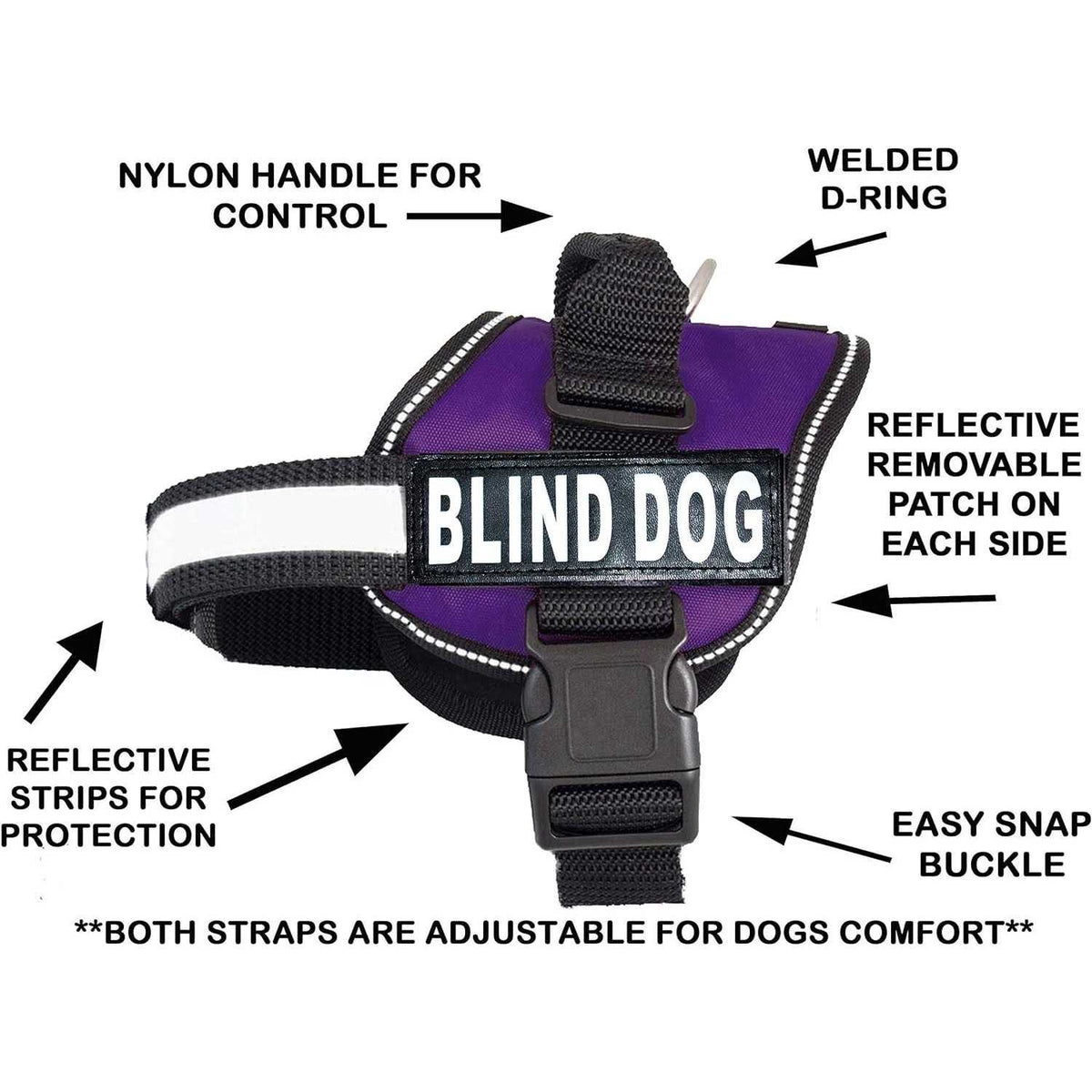 Dog Vest Harness with 2 Reflective Removable Patches S978