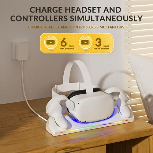 Magnetic Charging Dock for VR Headset & Controllers with 2 Rechargeable Batteries Y333
