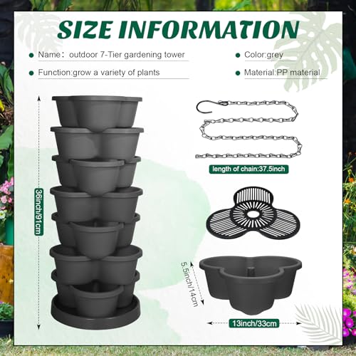 2 Pcs 7 Tier Stackable Planter T661833