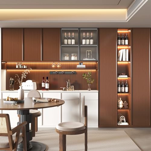 Walnut Brown Wood Contact Paper 24x354 inch Self-Adhesive Vinyl Wrap U8537