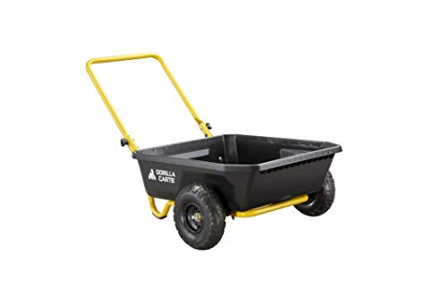 Black/Yellow Poly Dump Cart, 4 cu ft, 300 lb. Capacity S381206
