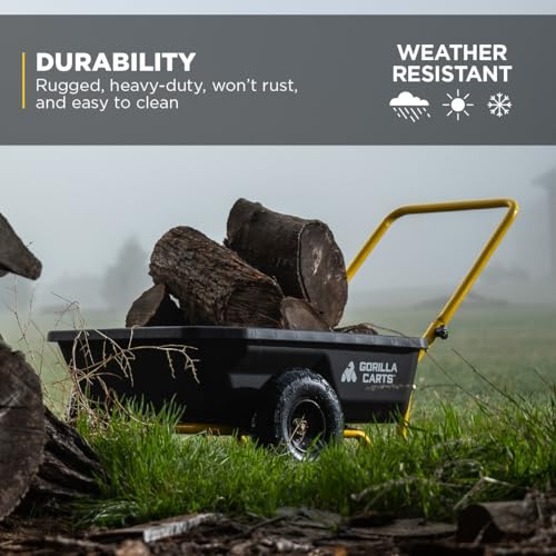 Black/Yellow Poly Dump Cart, 4 cu ft, 300 lb. Capacity S381206