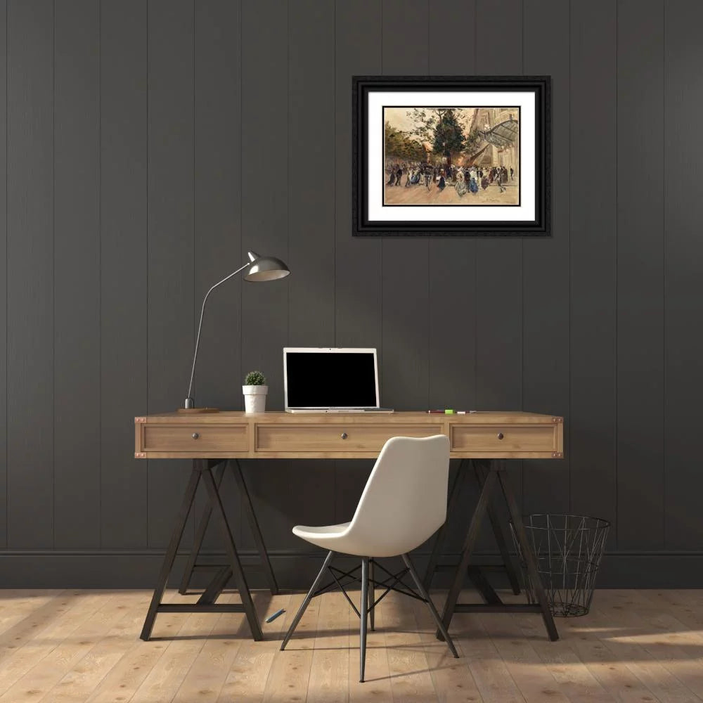 Black Ornate Framed Double Matted Museum Art Print A6435