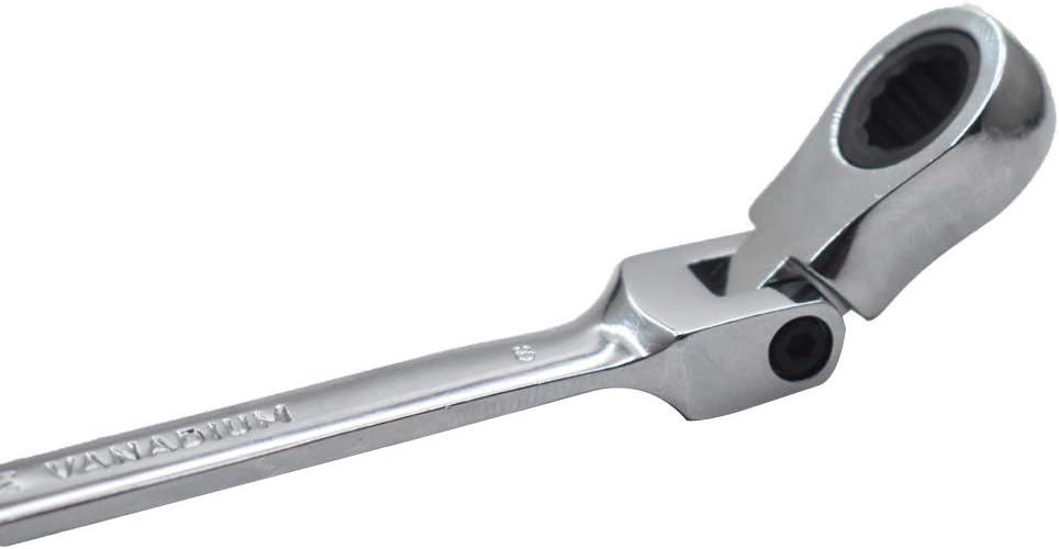 12pc 8-19mm Metric Flexible Head Ratcheting Wrench Combination Spanner Tool Set H481617