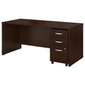 Mocha Cherry Office Desk with Mobile File Cabinet L71759