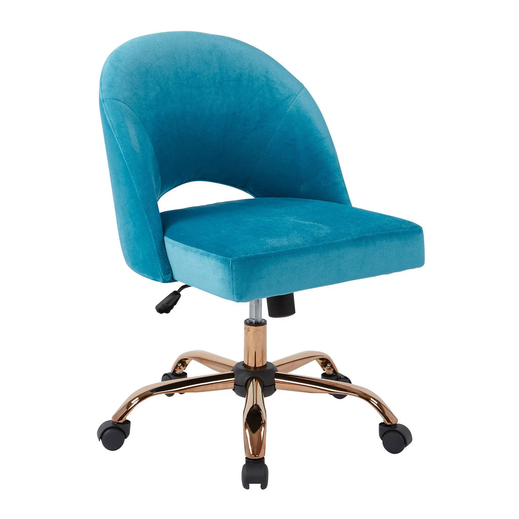 Lavender Fabric Office Chair with Rose Gold Base Z9982