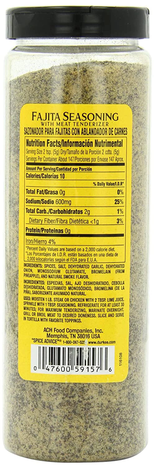 Fajita Seasoning with Meat Tenderizer, 26-Ounce C5983