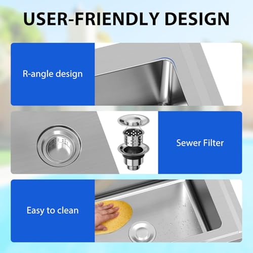 Stainless Steel Double Bowl Utility Sink with Pull-Down Faucet U370