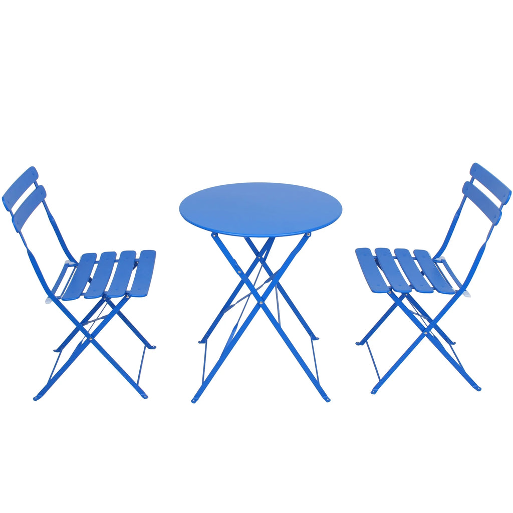 3 Piece Foldable Bistro Furniture Set Steel Frame G77263