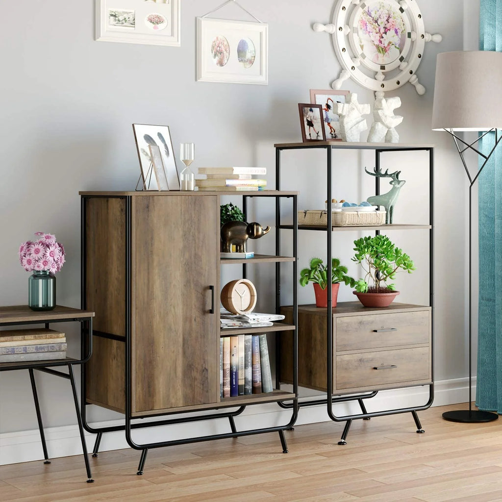 Metal Framed Bookcase with 3 Open Shelves U843