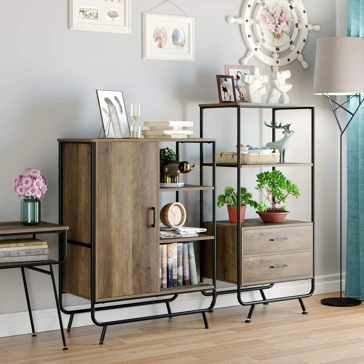 Metal Framed Bookcase with 3 Open Shelves U843