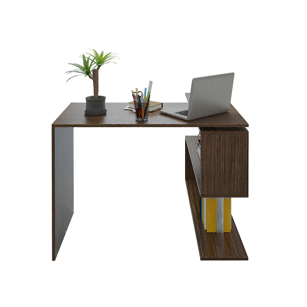 Brown L-shaped Computer Desk 170x74x50 Cm G4688