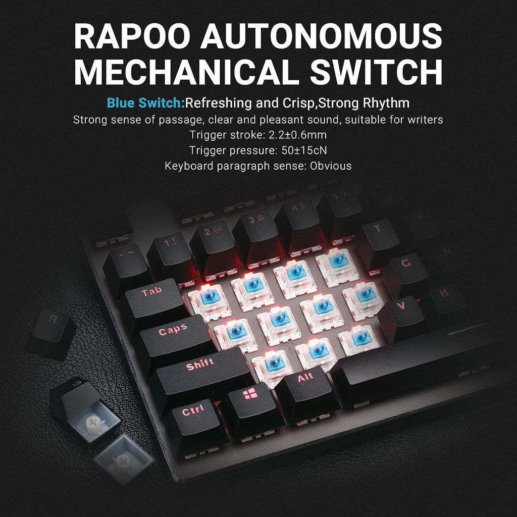 V700RGB LED Alloy Backlit Wired Mechanical Gaming Keyboard with Blue Switches, Braided Fiber Cable, Pack of 2 Q345
