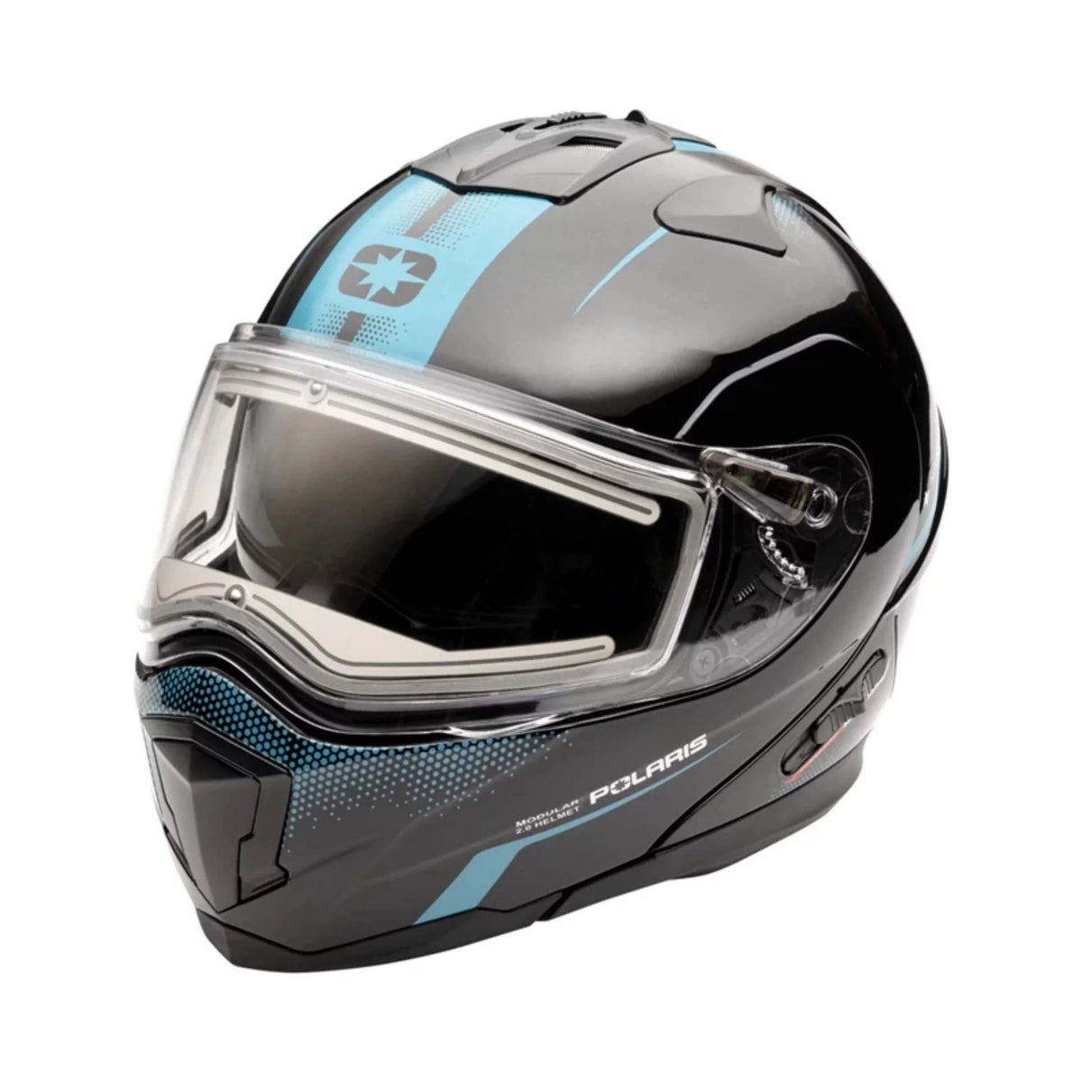Black Teal Snowmobile Helmet U504