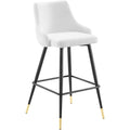 White Performance Velvet Bar Stool M8000