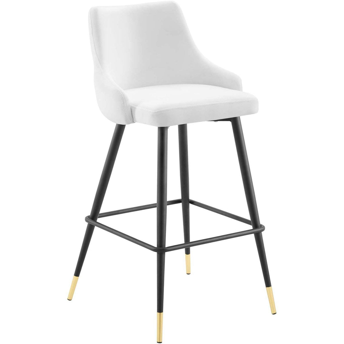 White Performance Velvet Bar Stool M8000