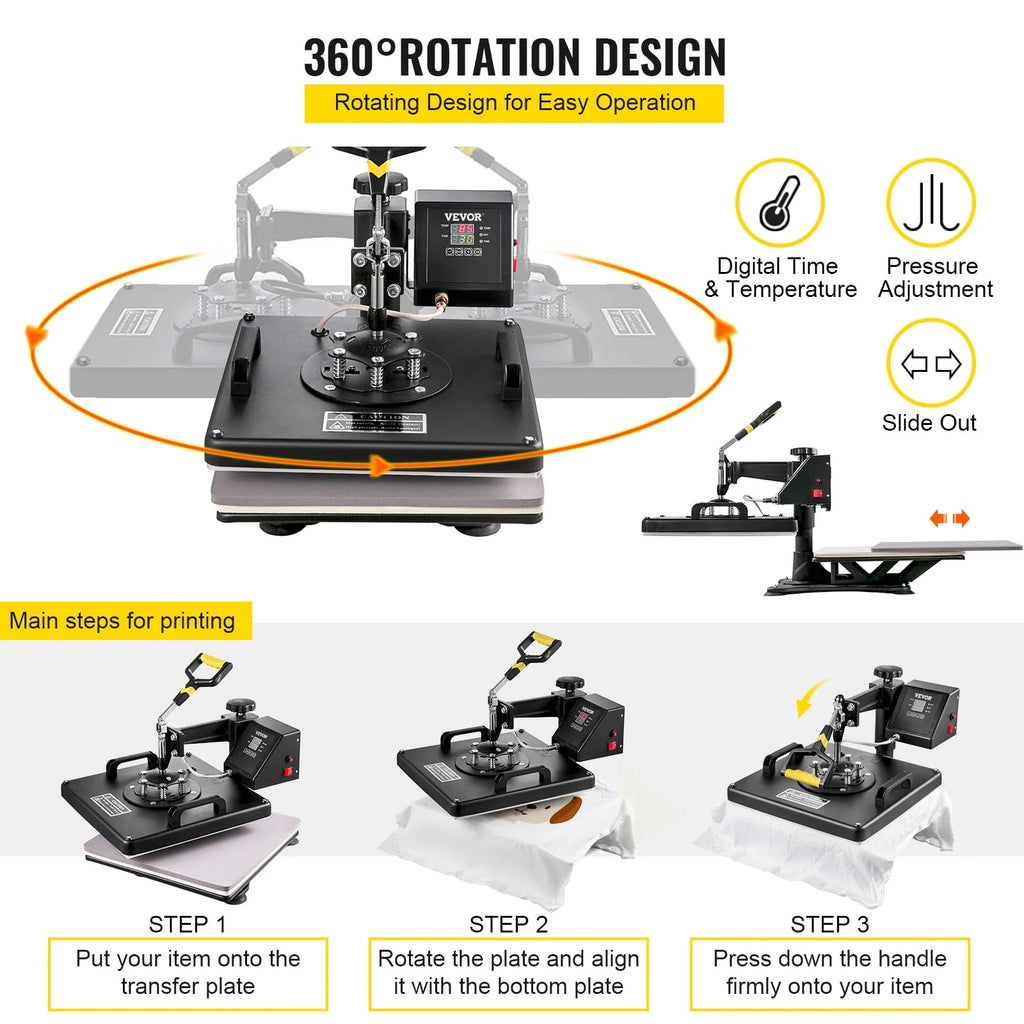12 x 15 inch 5 in 1 Heat Press Machine M8039