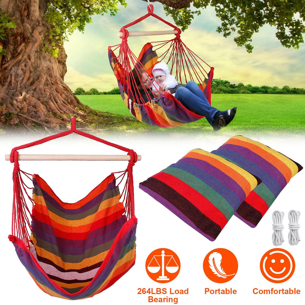 Hanging Chair Canvas Porch Patio Swing Seat U21984