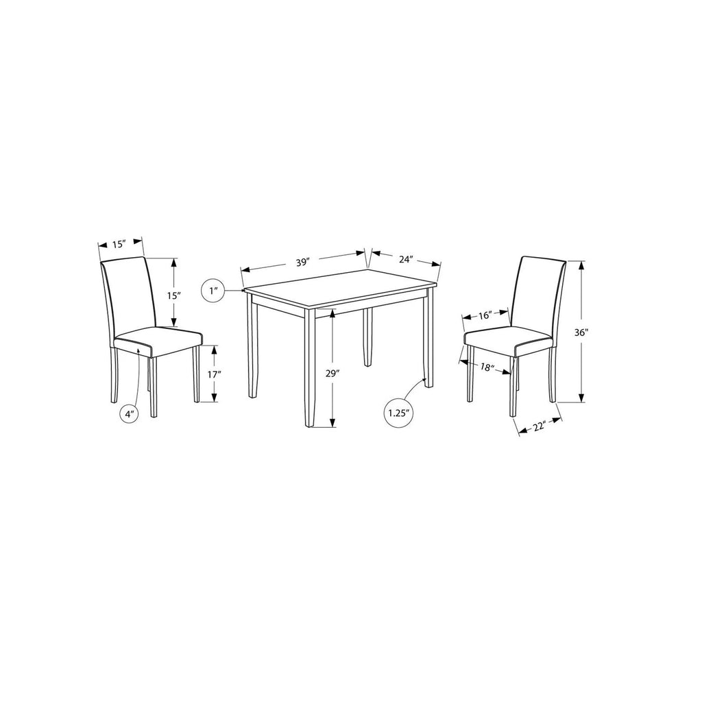 3pcs Small Rectangular Wood Dining Table Set P43863