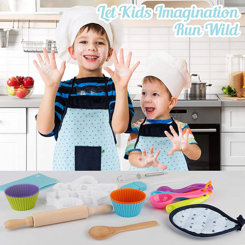 26 Pcs Kids Baking Set with Chef Hat and Apron U6383