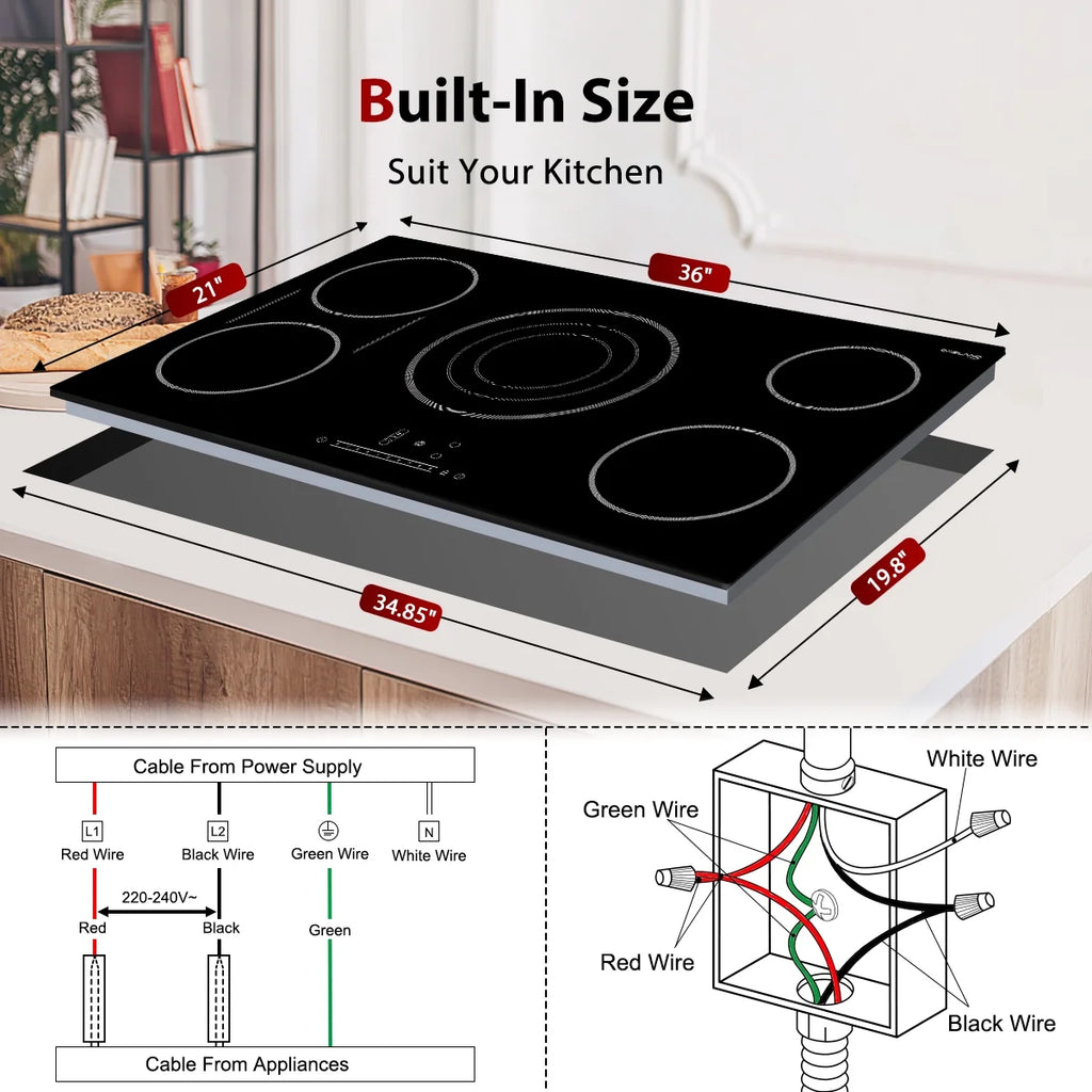 36in 5 Elements Black Radiant Electric Cooktop Z90859