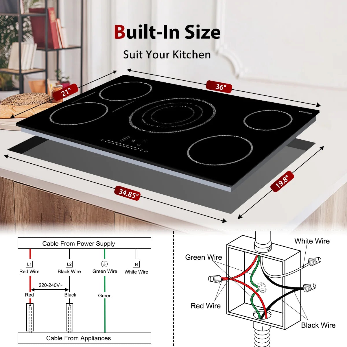 36in 5 Elements Black Radiant Electric Cooktop Z90859