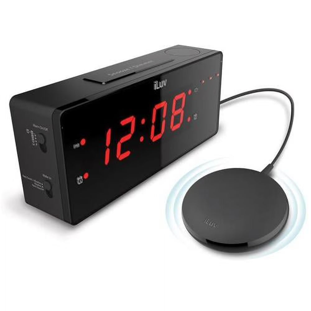 Jumbo LED Dual Alarm Clock with Wired Bed Shaker X64788
