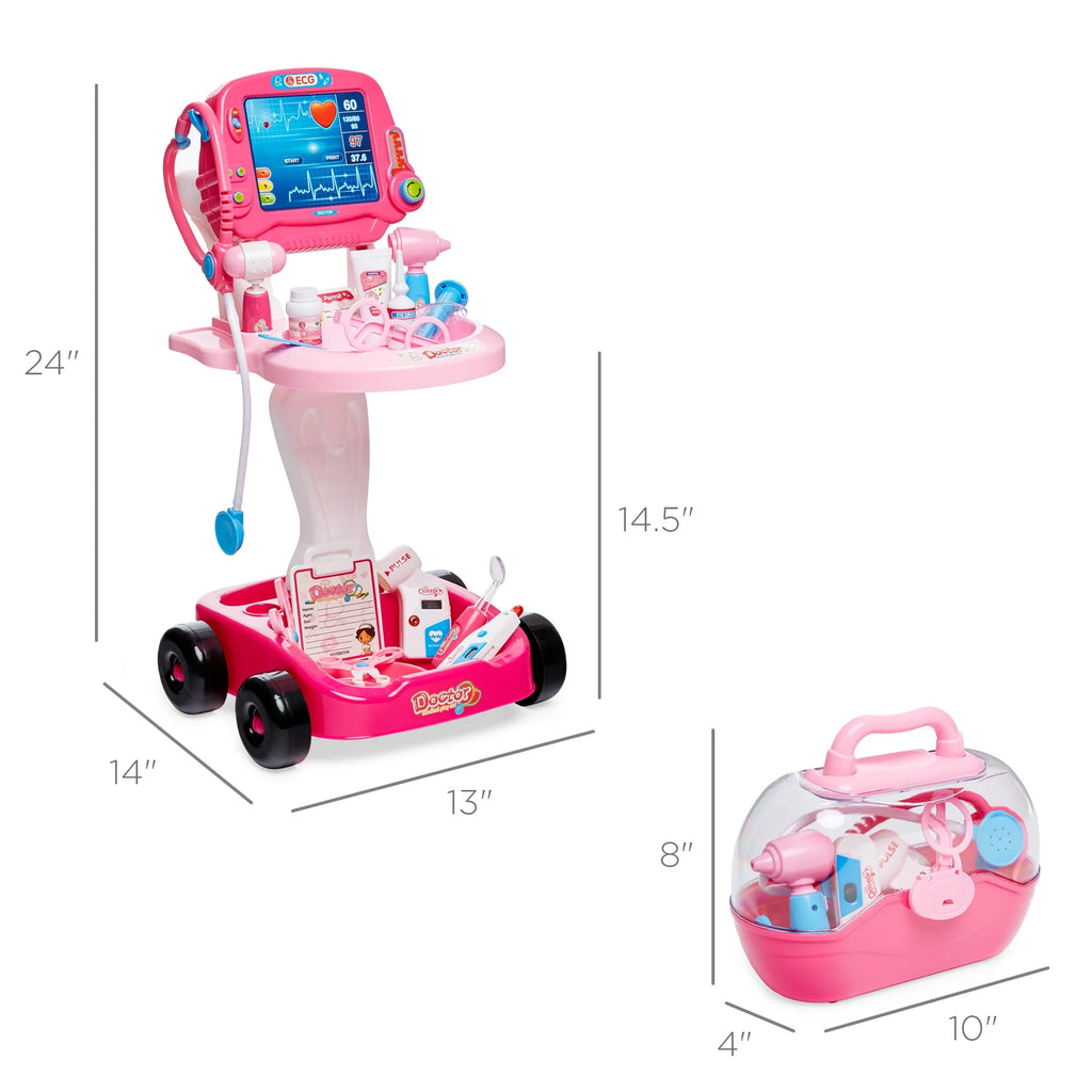 Pink Pretend Medical Station Set with Carrying Case P3947