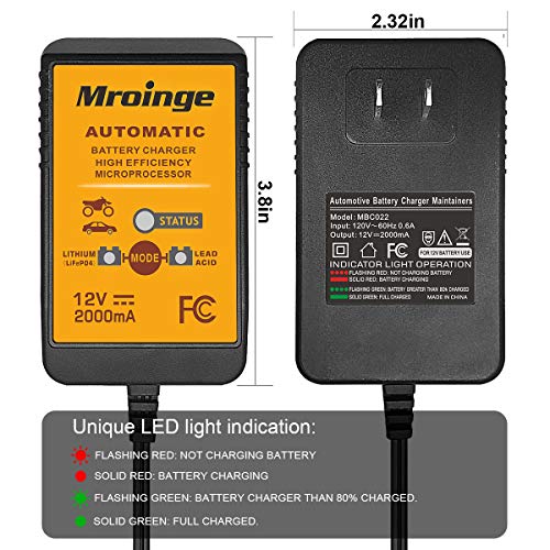 12V 2A Automatic Trickle Battery Charger Smart Battery Maintainer P6460