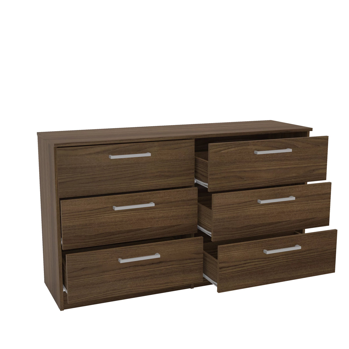 White 6 Drawer Wood Double Dresser T49600